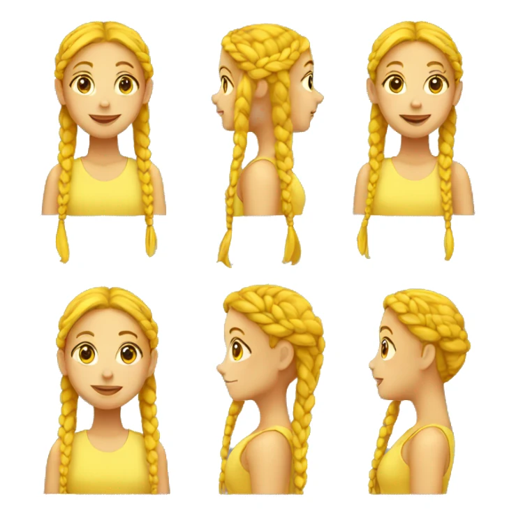 yellow girl with braids sticker