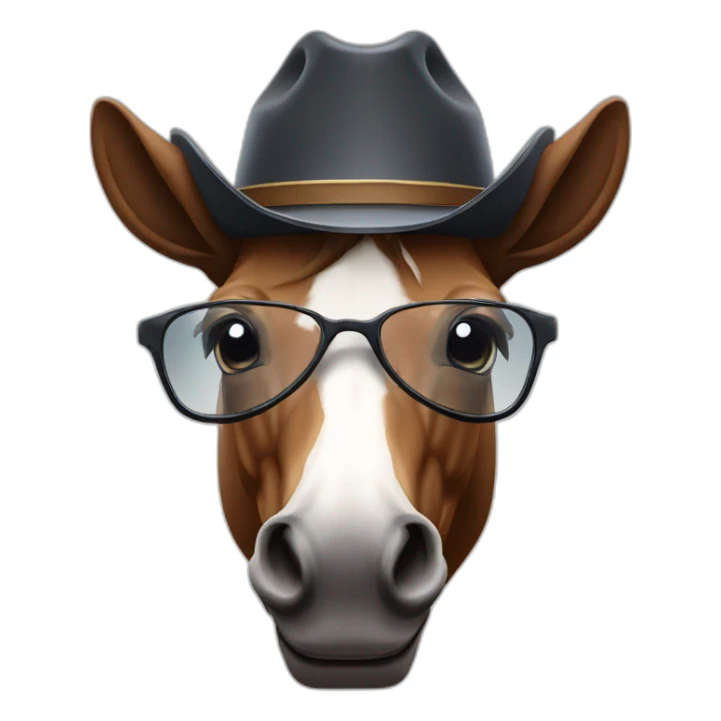 Horse with cowboy hat and glasses sticker