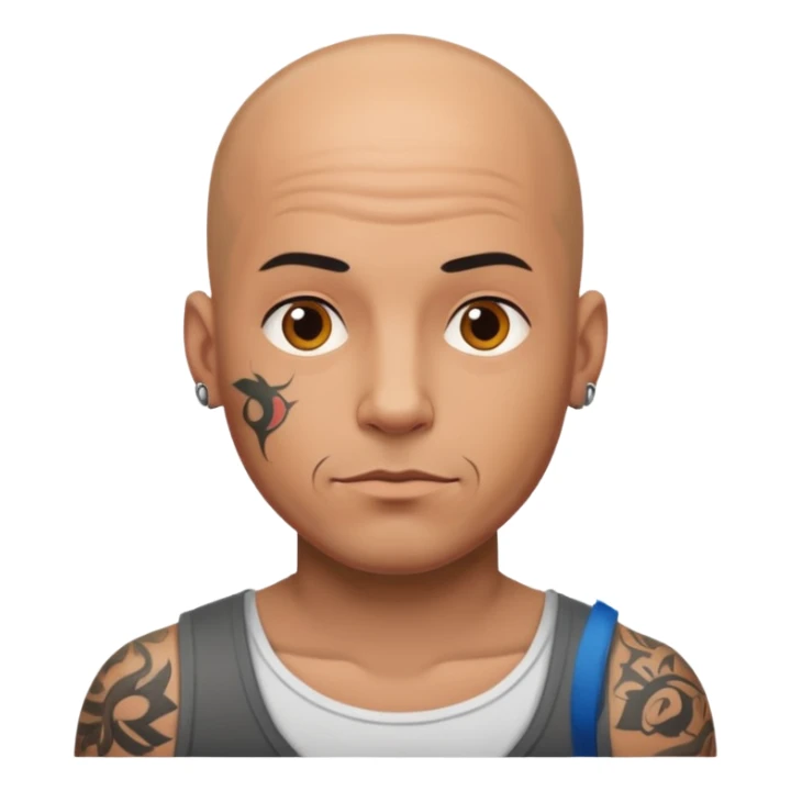 Un hombre con tatuajes pelón  sticker