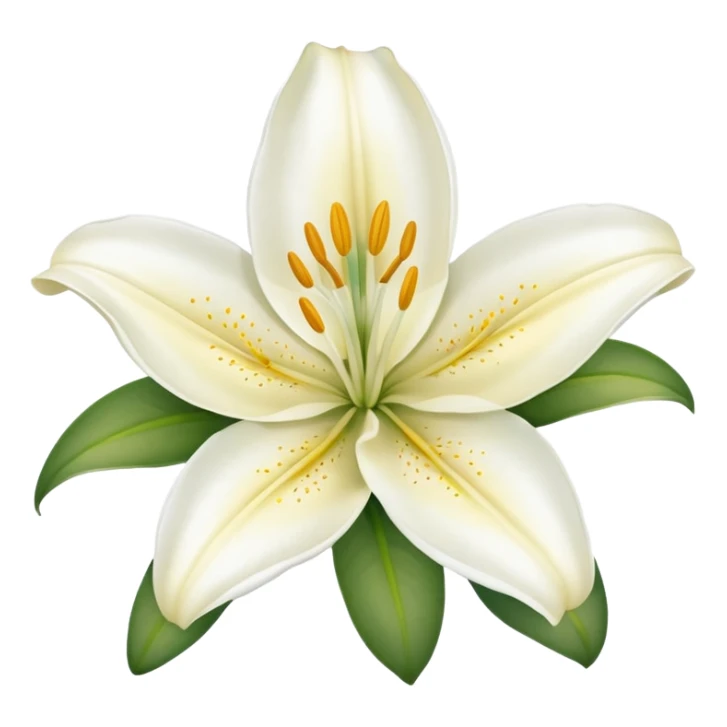 A white lily with pale yellow centers. sticker