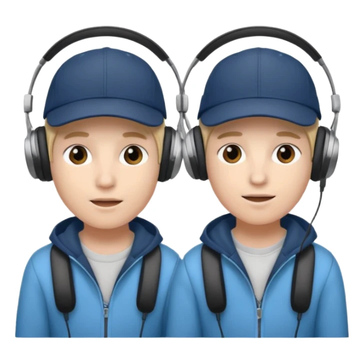 Make me a twins wearing a cap while listening to a song sticker