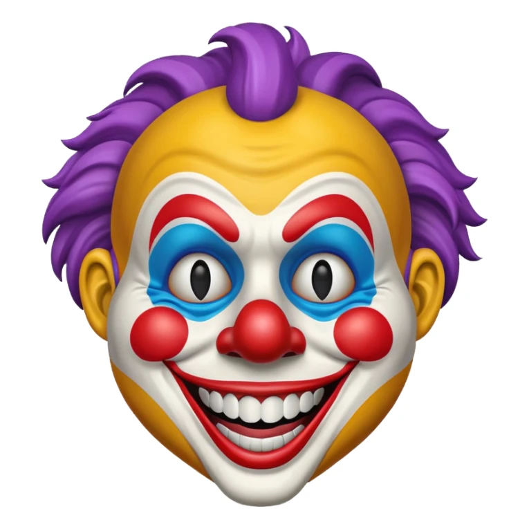 Mask – Painted clown mask with wide grin sticker