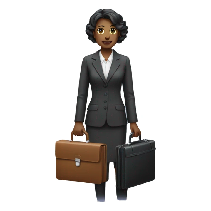 woman holding out briefcase sticker