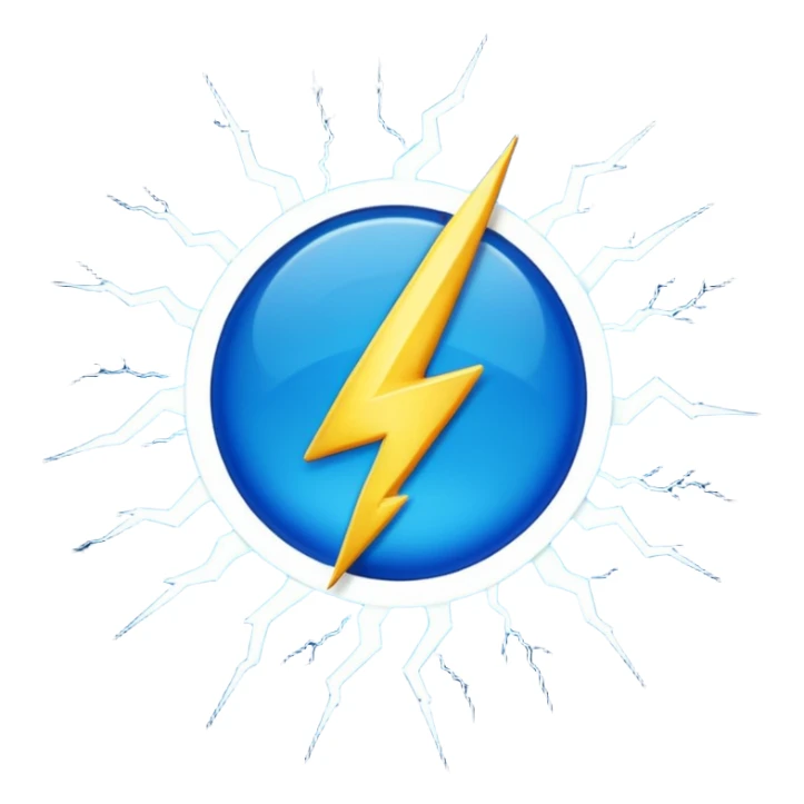 Can u generate a blue tick mark with lightning aura around it? make this as an emoliji sticker
