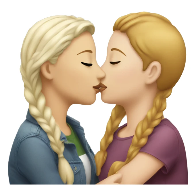Lesbian girl kissing two white women sticker