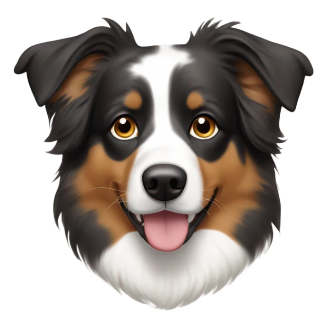 Australian shepherd with asymetric white spot on his head sticker