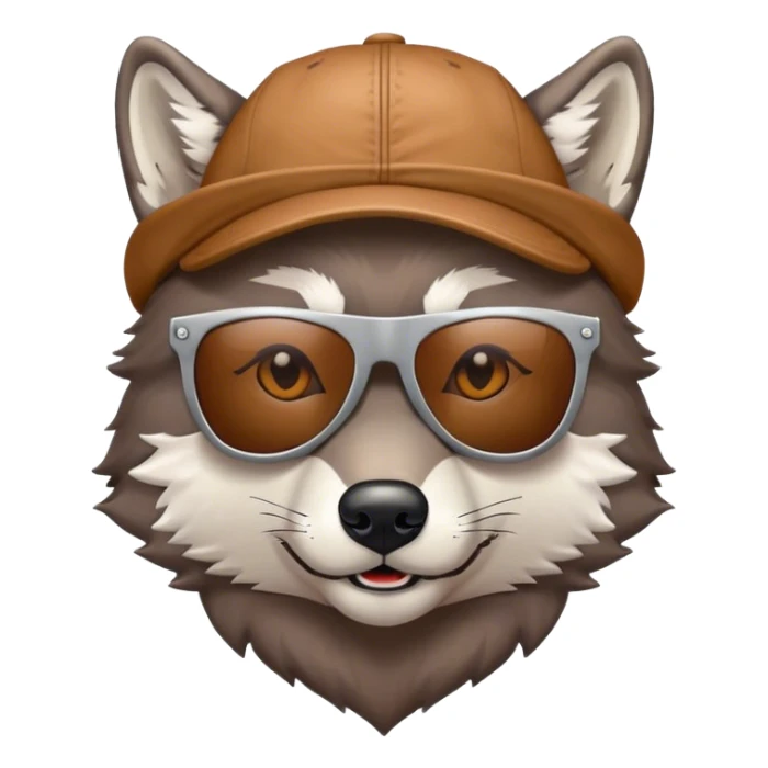 Loup avec des lunette de soleil et une casquette à l’envers  sticker