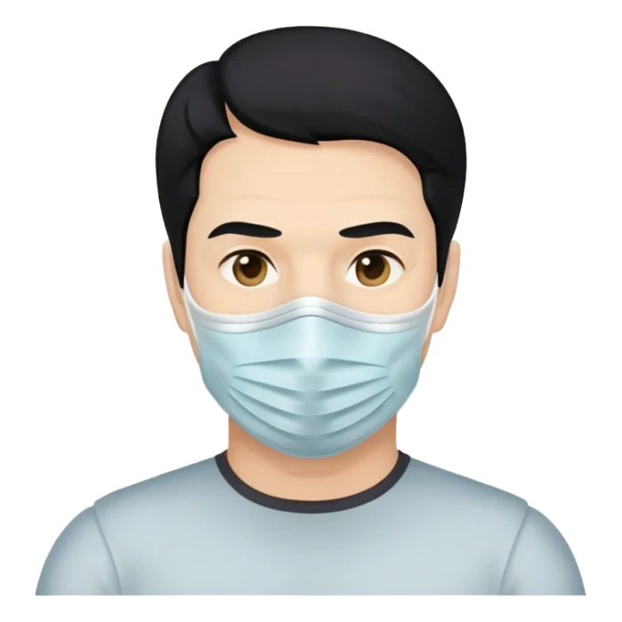 full face mask, shoulders, black hair, creepy man, 50 years old sticker