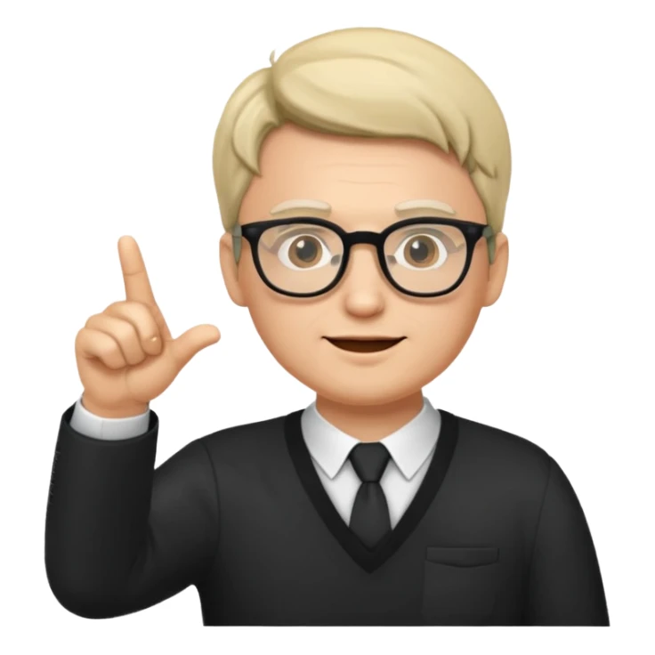 CEREBRO ANIMADO SEÑALANDO, USA LENTES sticker