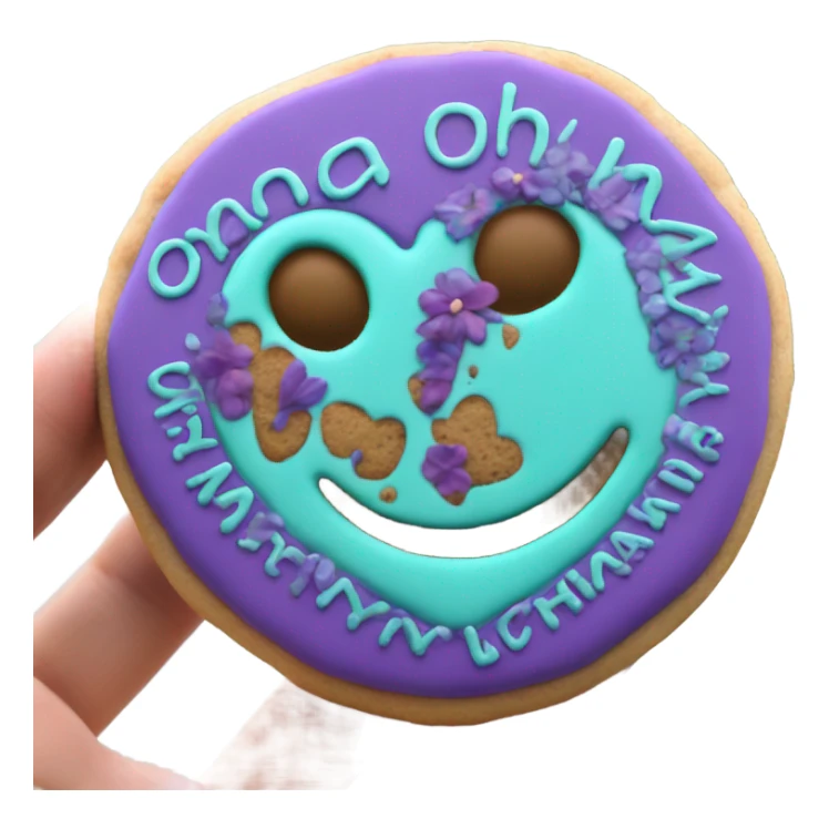Teal purple Cookie heart with ohana sticker