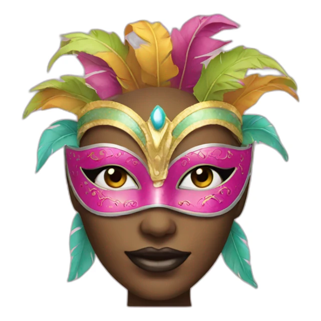 woman with carnival mask  sticker