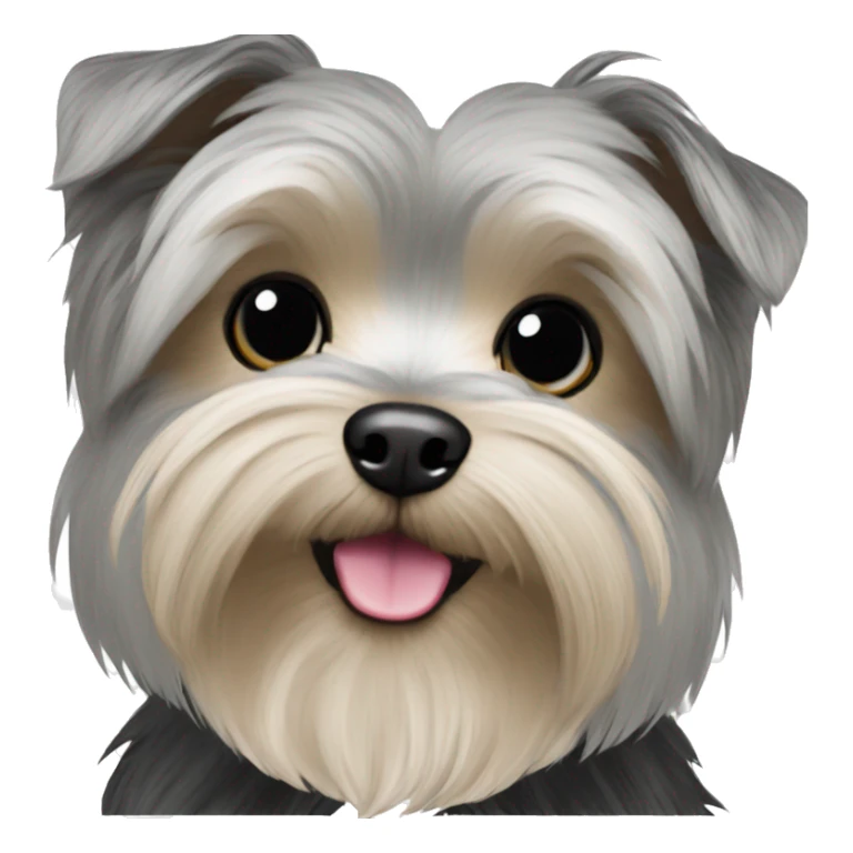 grey and black morkie full sticker