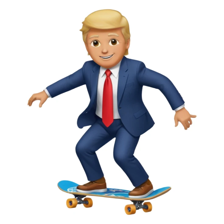 donald trump riding skate board sticker