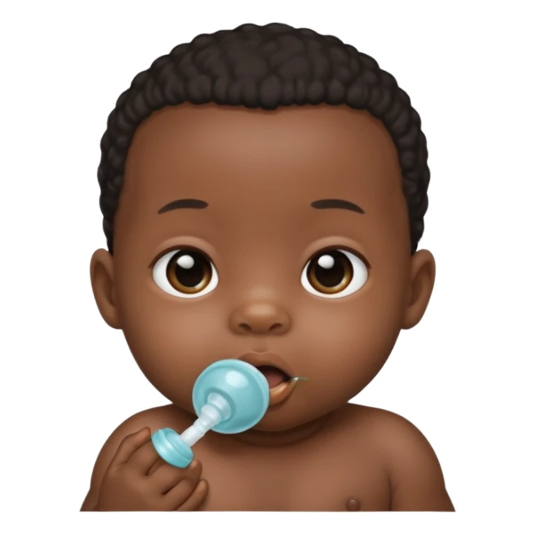 Black newborn baby, pacifier in mouth sticker