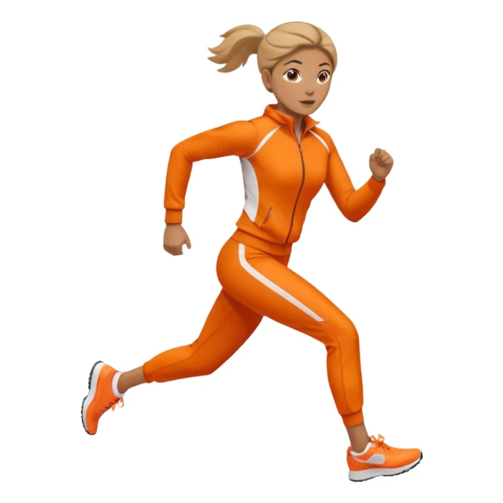 woman in orange sport suit running sticker