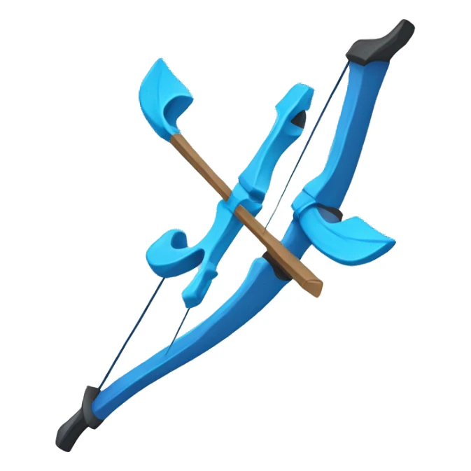 blue color cartoony archery bow sticker