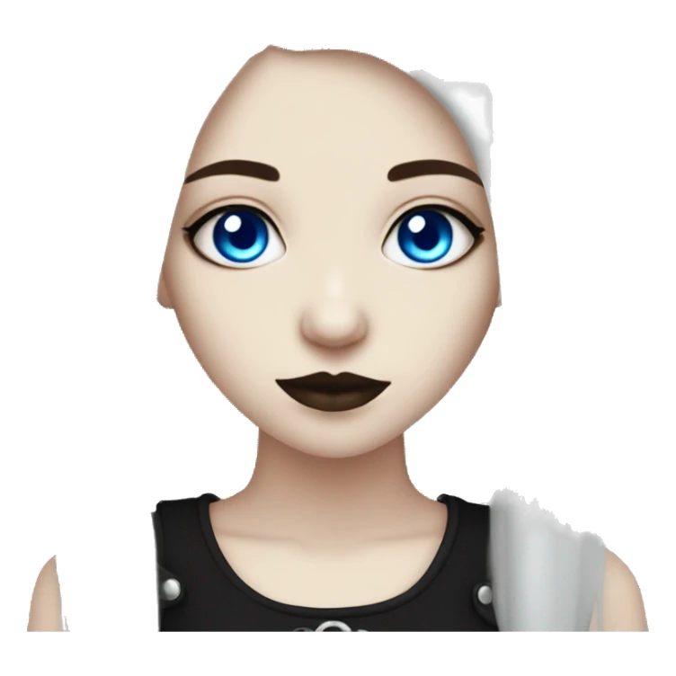 White goth girl bright blue eyes sticker