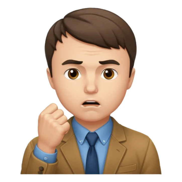 Charlie Kirk holding fist over mouth sticker