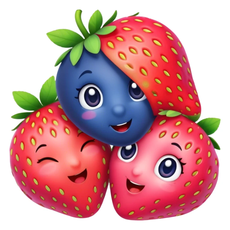 A cute strawberry and cute blueberry sticker