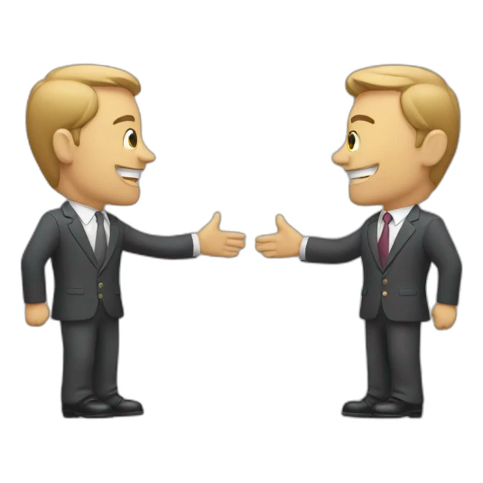 2 businessman greeting an accord  sticker