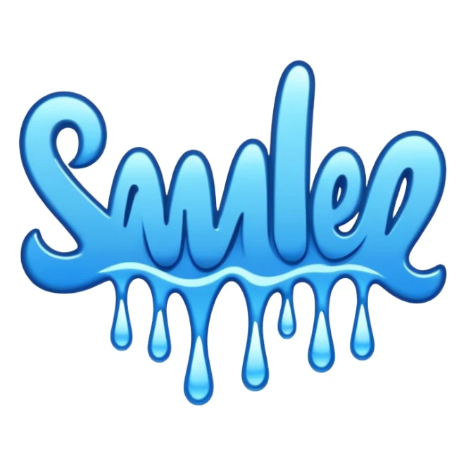 the word wavy in a blue graffiti font sticker