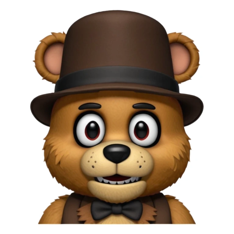 Freddy Fazbear with black and tiny hat from Five Nights At Freddy's Movie sticker