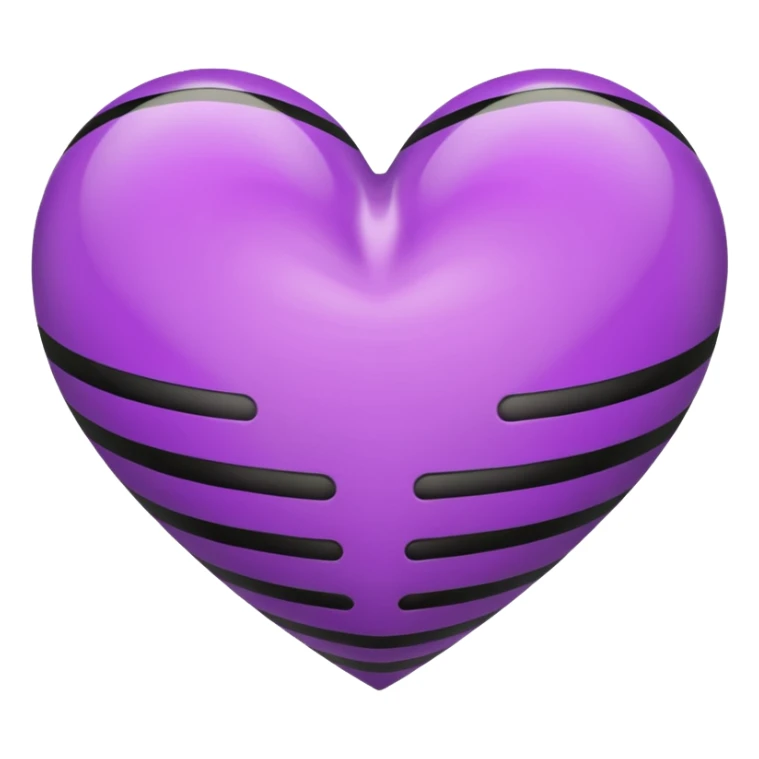 heart with black and purple stripes sticker