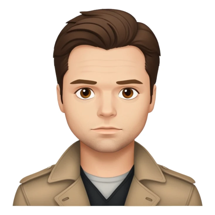 face of Sebastian Stan, neutral expression sticker
