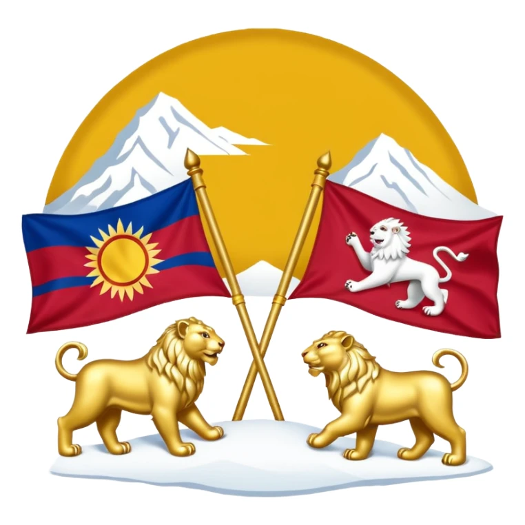 make flag of Tibet add 2 snow lion sticker