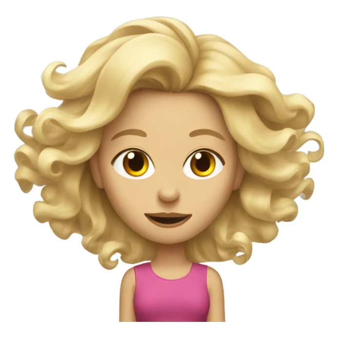 blonde girl with windy hair  sticker