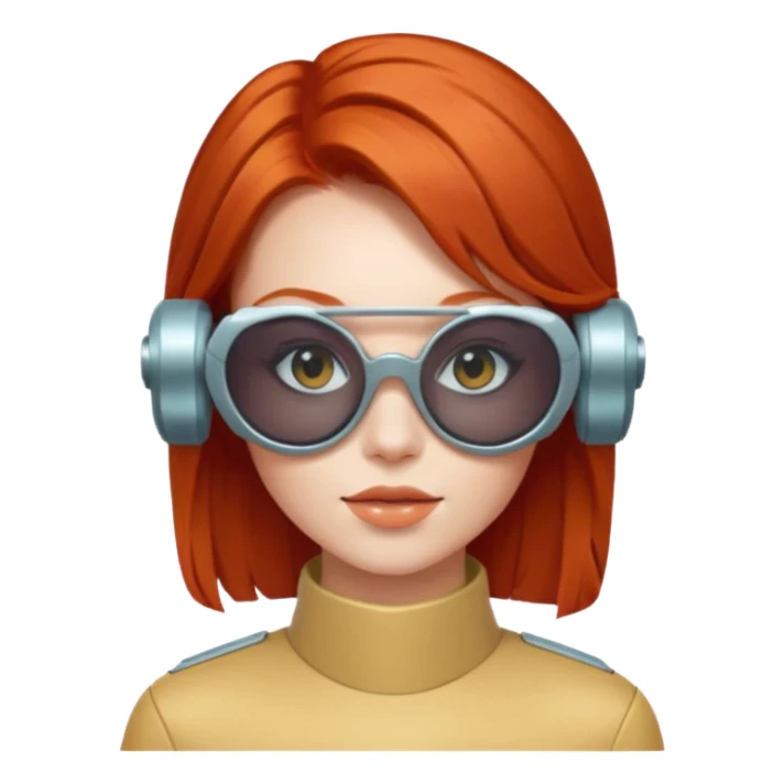 simple emoji of a redhead with futuristic sunglasses sticker