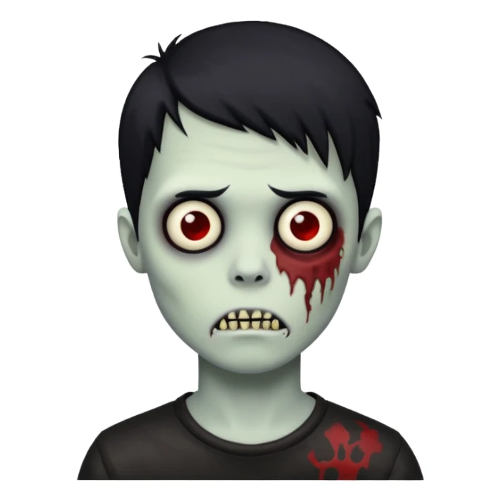 zombie boy emo with black hair  sticker