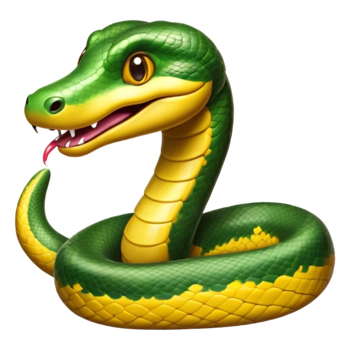 Cinematic Comical Anaconda Portrait Emoji, Head tilted dramatically with an exaggeratedly shocked expression, featuring a robust, patterned body with wide, comically expressive eyes full of humorous disbelief, Simplified yet hilariously expressive features, highly detailed, glowing with a slightly sassy jungle glow, high shine, dramatic yet playful, stylized with an air of quirky reptilian attitude, soft glowing outline, capturing the essence of a meme-worthy anaconda that looks ready to side-eye its way into viral fame! sticker