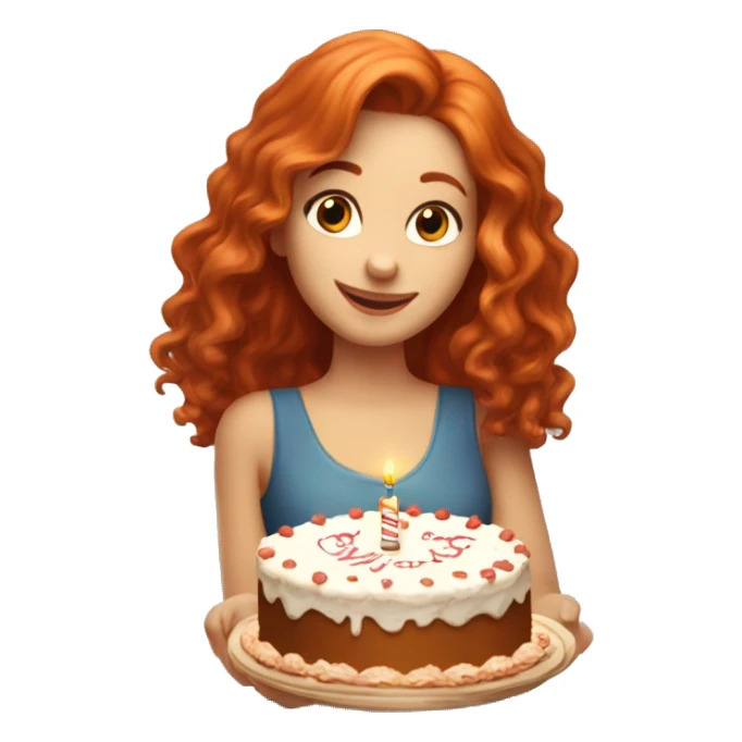 Elbette, işte istediğiniz şekilde bir prompt:

Red-haired beautiful girl holding a birthday cake, looking happy. sticker