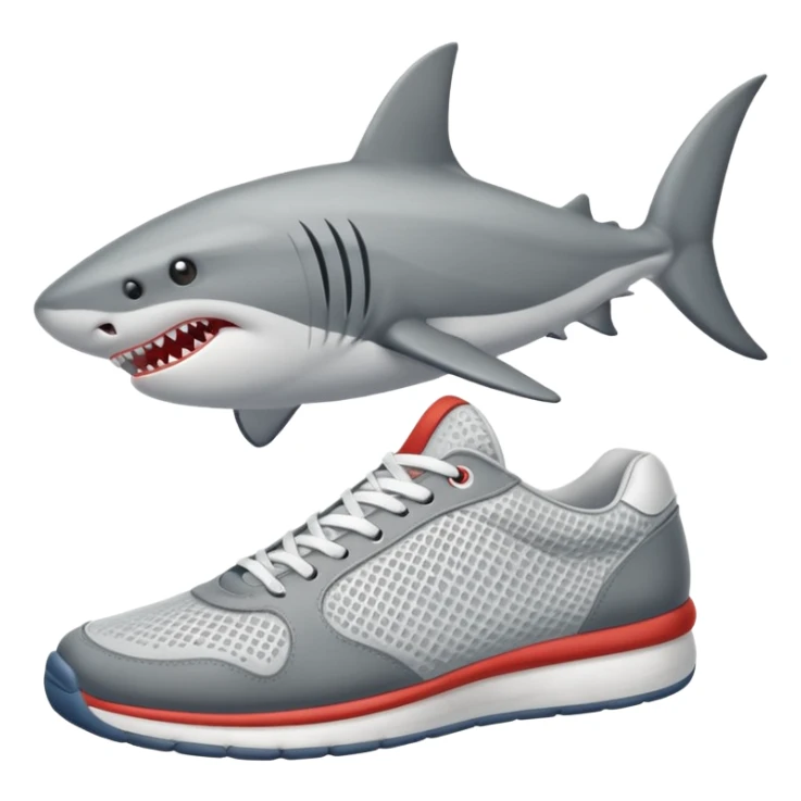 Un tiburón con tenis sticker