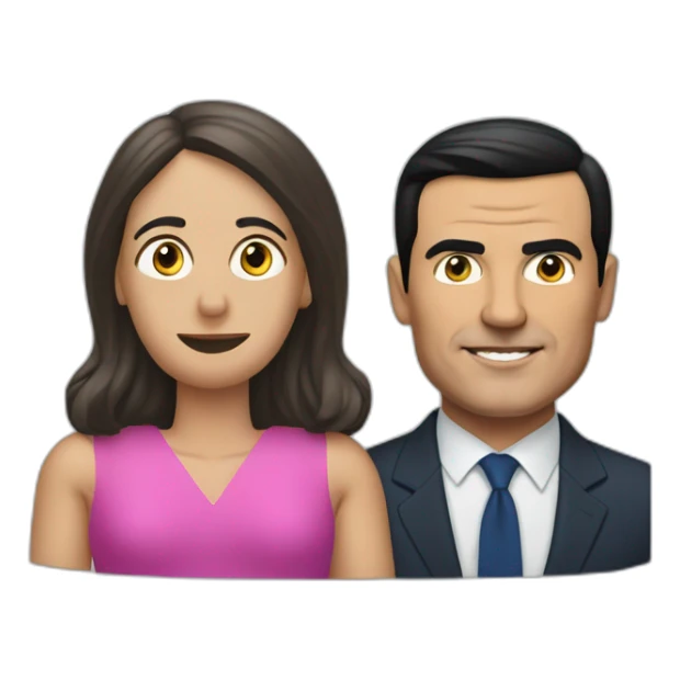 Pedro Sánchez and an inflatable woman sticker