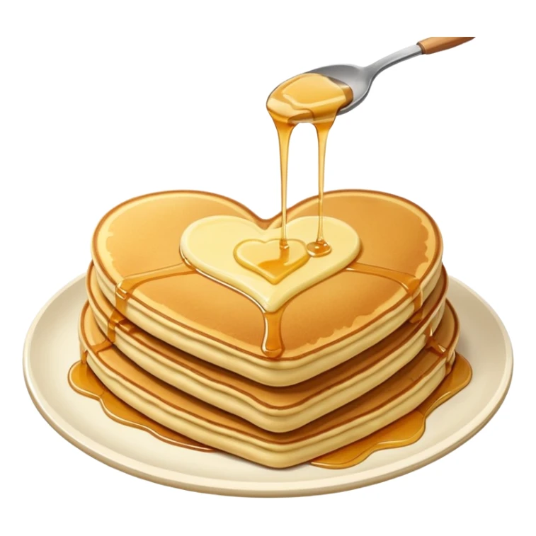 Heart shaped pancakes with butter and syrup  sticker