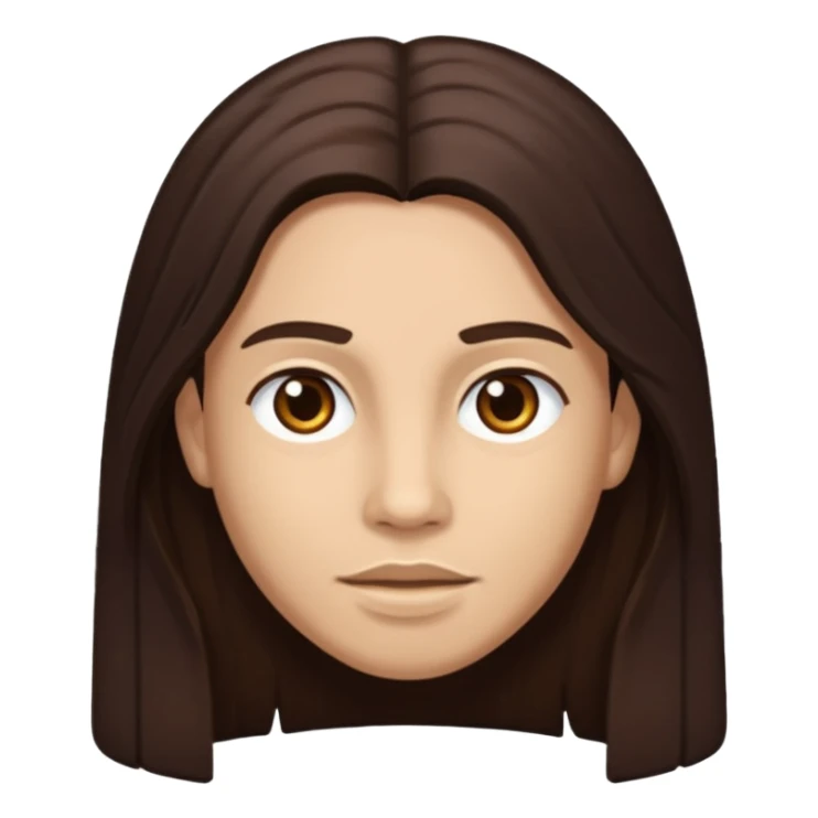 D.Woods with long dark brown hair sticker