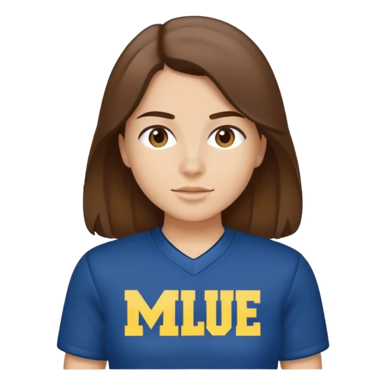 Michigan Go Blue brown hair fair skin sticker