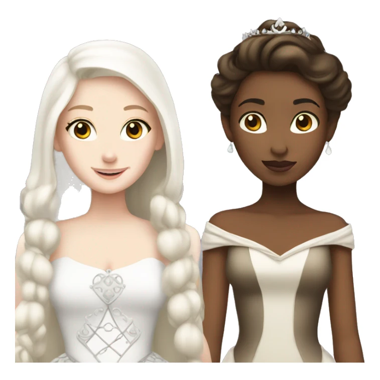 Princess white and brunette pale sticker