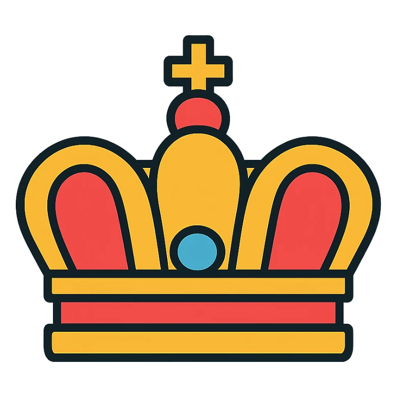 crown icon with color outline sticker