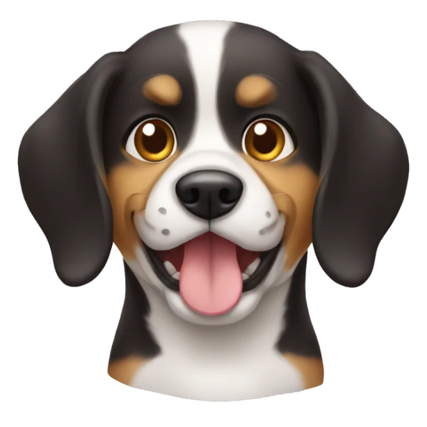 Dog with a calls sticker