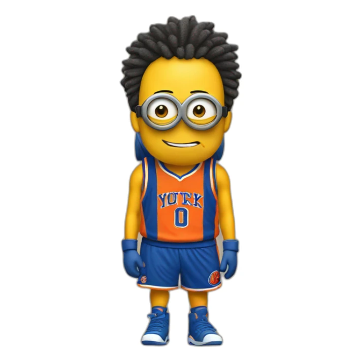 minion wearing 	New York Knicks jerssey sticker