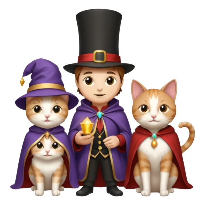 magician couple and their pet cat sticker