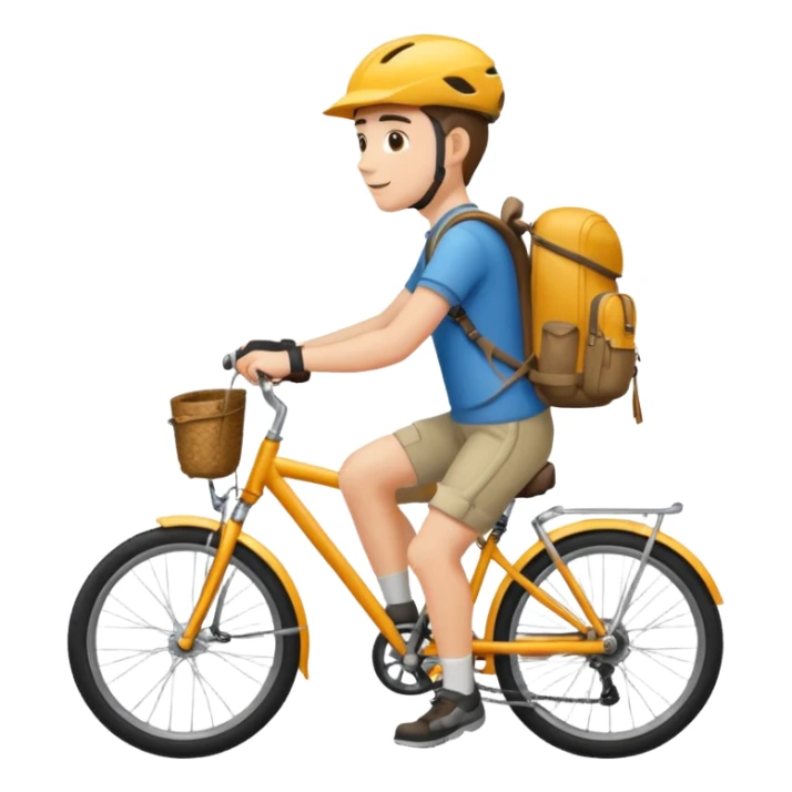 tourist on a bike with a backpack sticker