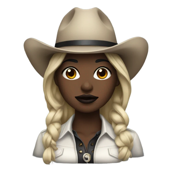 black cowgirl with dark lipstick  sticker