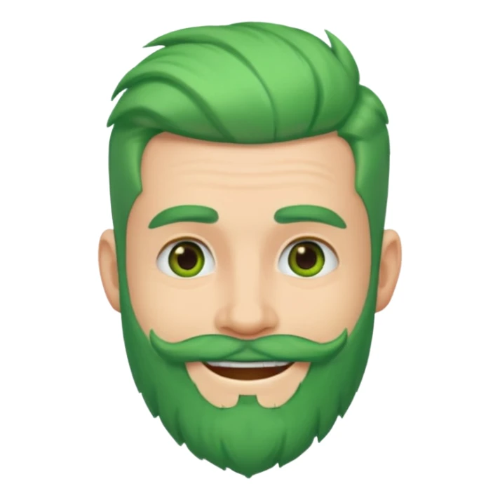 green hair and beard man sticker