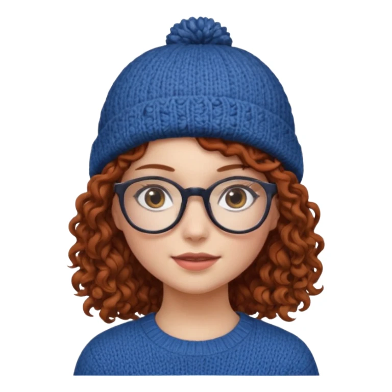 hatted girl with glasses and curly hair sticker
