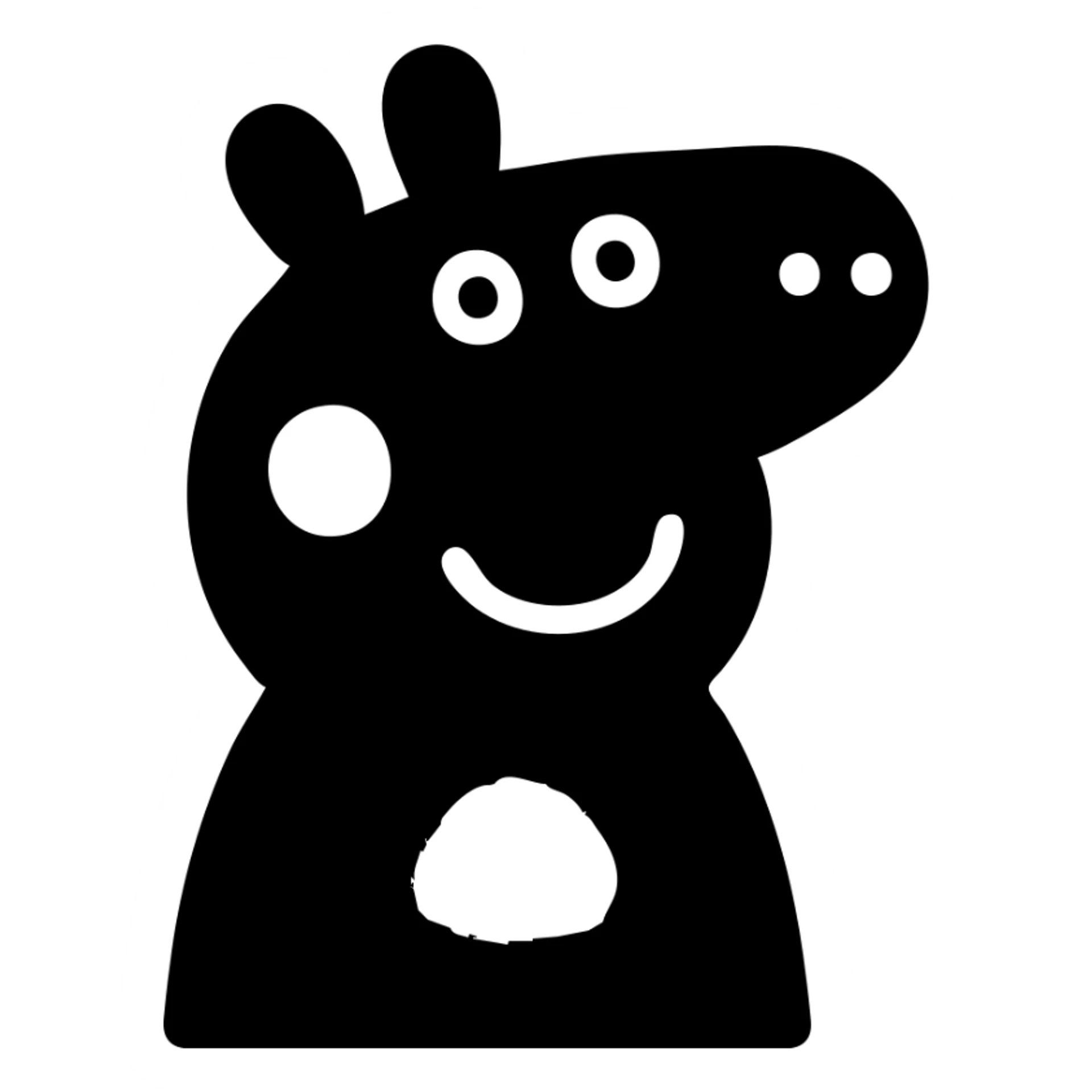 Peppa Pig as a simple, friendly icon, minimal details, rounded shapes, suitable for an app icon sticker