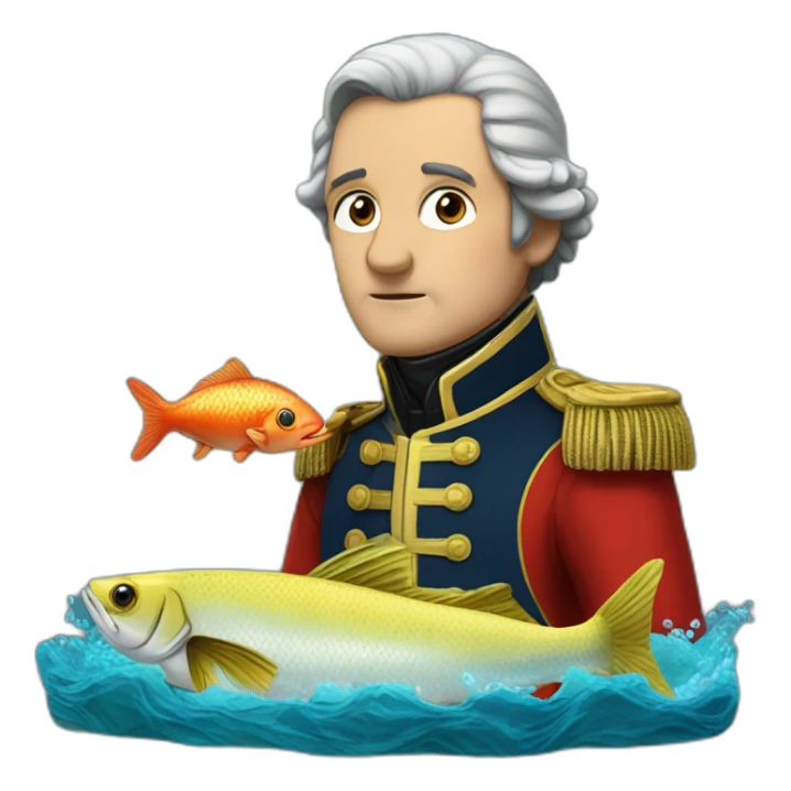 Napoléon qui mange un fish and ships sticker
